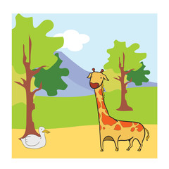 Obraz na płótnie Canvas full color illustration of animals