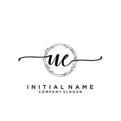 UE Beauty vector initial logo, handwriting logo.