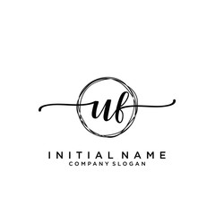 UF Beauty vector initial logo, handwriting logo.