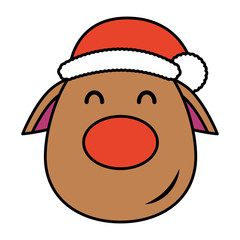 merry christmas cute reindeer head character