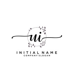 UI Beauty vector initial logo, handwriting logo.