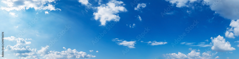 Wall mural panorama sky with cloud on a sunny day. beautiful cirrus cloud. panoramic image.