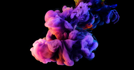 color  paint splash isolated on white background, Splash of paint. Abstract background,