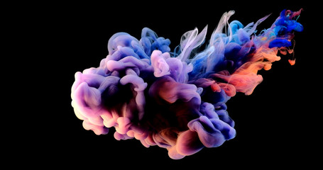 color  paint splash isolated on white background, Splash of paint. Abstract background,