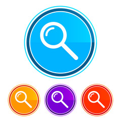 Magnifying glass icon flat design round buttons set illustration design