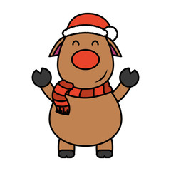 merry christmas cute reindeer character