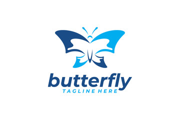butterfly logo icon vector isolated