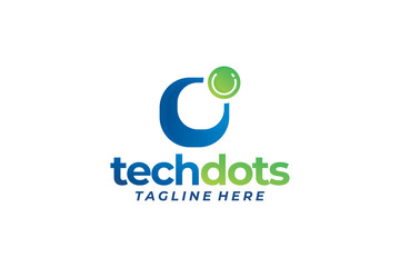tech dots logo icon vector isolated