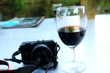 Wine glasses and digital cameras