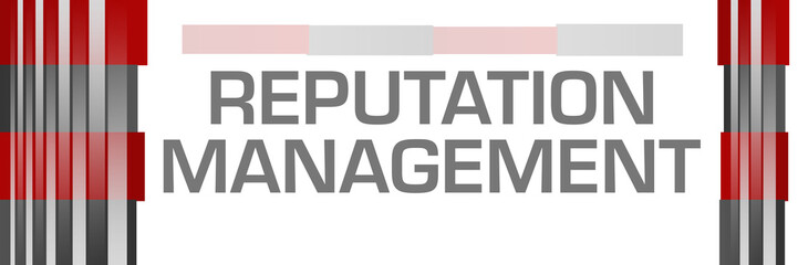 Fototapeta premium Reputation Management Red Grey Bars Both Sides 