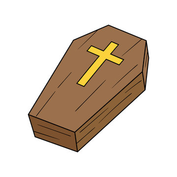 recommend clip art: Cartoon Closed Coffin Vector Illustration