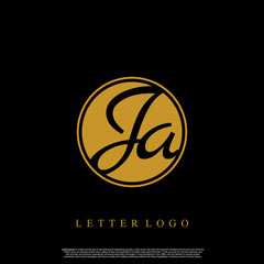 Letter JA logo initial emblem letter luxury vector.