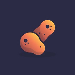 Two whole potatoes flat icon, vector sign, colorful pictogram. Symbol, logo illustration. Flat style design