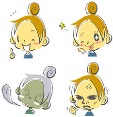 マンガ風女子アイコン　フリーハンド③