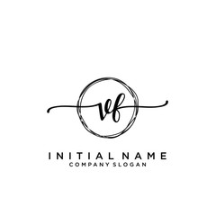 VF Beauty vector initial logo, handwriting logo.