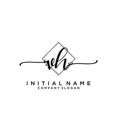 VH Beauty vector initial logo, handwriting logo.