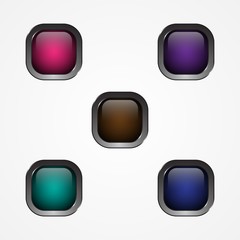 Set design vector square button for web button icon