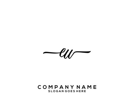 EW Initial handwriting logo template vector
