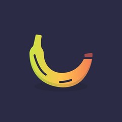 Banana fruit flat icon, vector sign, colorful pictogram. Symbol, logo illustration. Flat style design