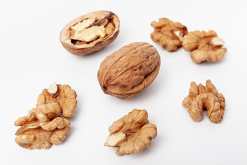 walnuts isolated on white background
