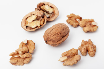 walnuts isolated on white background