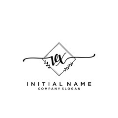 VX Beauty vector initial logo, handwriting logo.