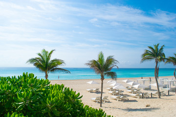 Cancun beach in a sunny day.