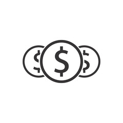 Obraz premium Coins, Money Icon Vector Illustration