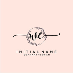 WE Beauty vector initial logo, handwriting logo.