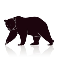 bear silhouette vector isolated on white backround