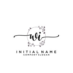 WI Beauty vector initial logo, handwriting logo.