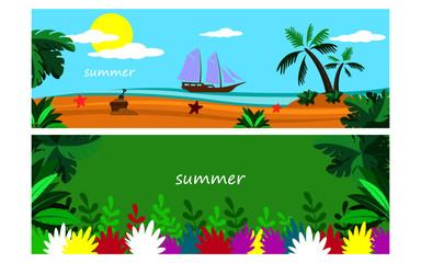 summer sale banner ilustration