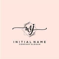 WJ Beauty vector initial logo, handwriting logo.