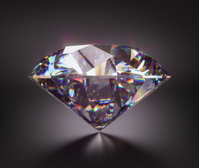 Giant diamond gem with clipping mask. 3D illustration with clipping path included.