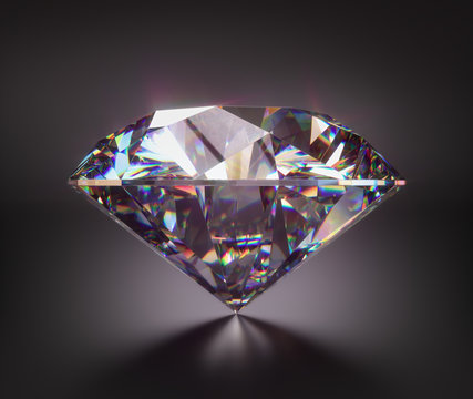 Giant diamond gem with clipping mask. 3D illustration with clipping path included.