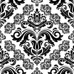 Orient vector classic pattern. Seamless abstract background with vintage elements. Orient black and white background. Ornament for wallpaper and packaging
