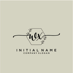 WX Beauty vector initial logo, handwriting logo.