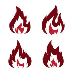Set tribal flame abstract vector icon