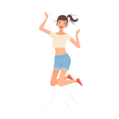 Jumping Teen character Illustration Vector on a white background
