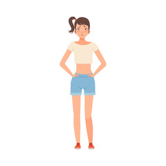 Displeased Teenager character Illustration Vector on a white background