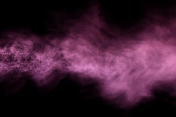 Cute heavy mystery flat smoke line isolated on black - 3D illustration of smoke