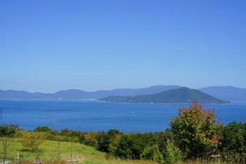 瀬戸内海と空　香川県さぬき市から小豆島方面を撮影