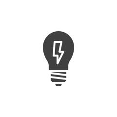 Fototapeta premium Lamp energy vector icon. filled flat sign for mobile concept and web design. Light bulb glyph icon. Symbol, logo illustration. Vector graphics