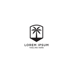 Palm Tree Logo Icon Design Template Vector