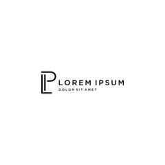 simple logo design or monogram or initials LP or PL