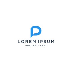 modern design logo or monogram or initials letter P