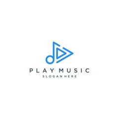 music player design logo or play button with musical tones
