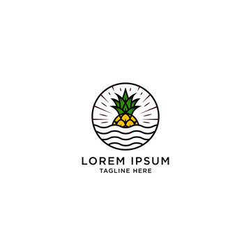 Pineapple Logo Icon Design Template Vector Illustration