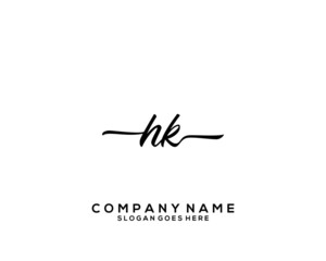 Fototapeta na wymiar HK Initial handwriting logo template vector