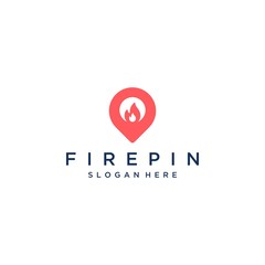 technology design logos, or pins with fire